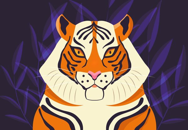 Fotótapéta - Tigris, grafika (147x102 cm)