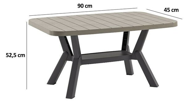 Hanah Home Coffee Table Anthracite Mink Silva - Anthracite, Mink