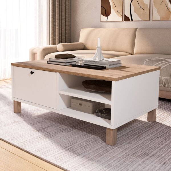 Hanah Home Dohányzóasztal Fehér Tölgy Nord - ND8-SW