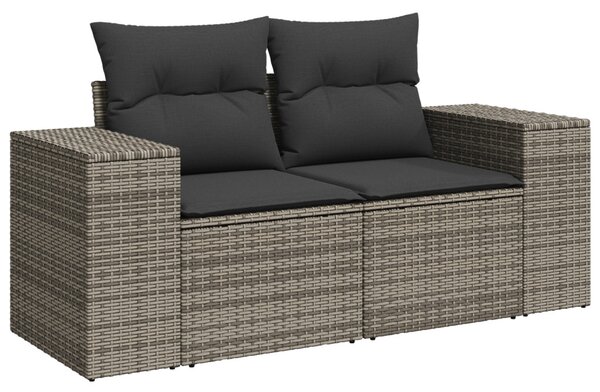 Kerti Kanapé Szett párnával tárolóval 8 pcs Szürke polirattan