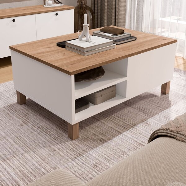 Hanah Home Dohányzóasztal Fehér Tölgy Nord - ND8-SW