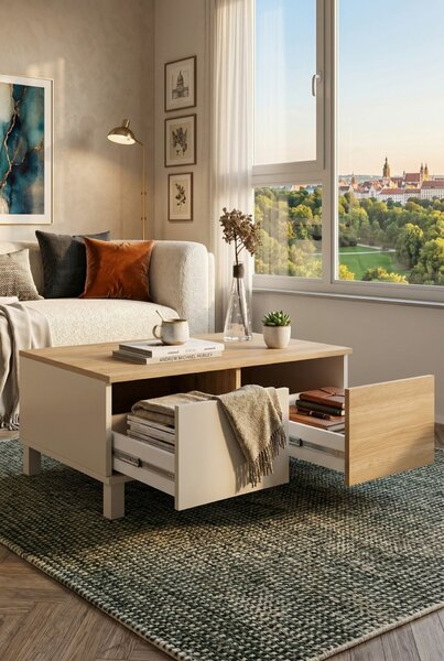 Hanah Home Dohányzóasztal Homok Tölgy hatású - MD2-CS