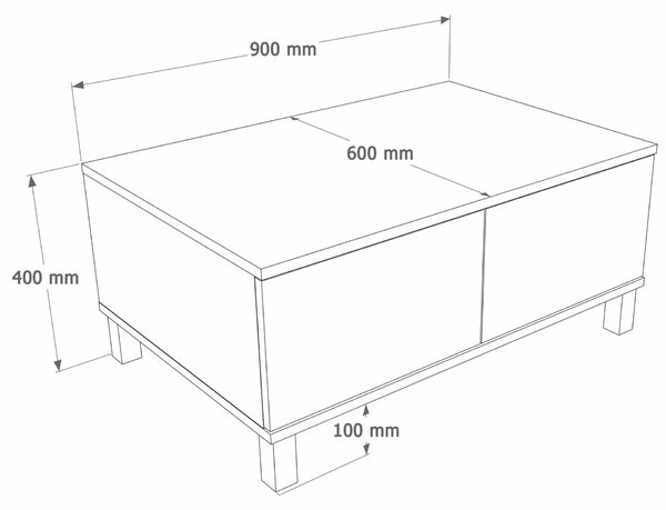 Hanah Home Dohányzóasztal Homok Tölgy hatású - MD2-CS