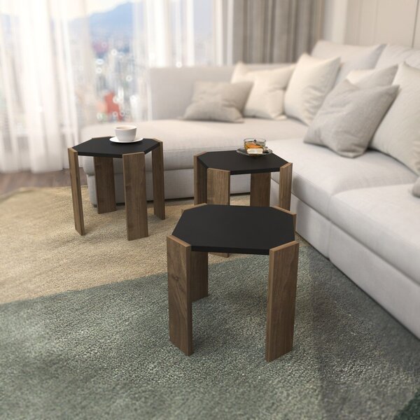 Hanah Home Lori dohányzóasztal - Antracit, Dió
