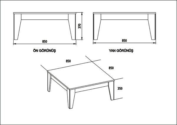 Hanah Home Dohányzóasztal Diófa Fekete Lorenz