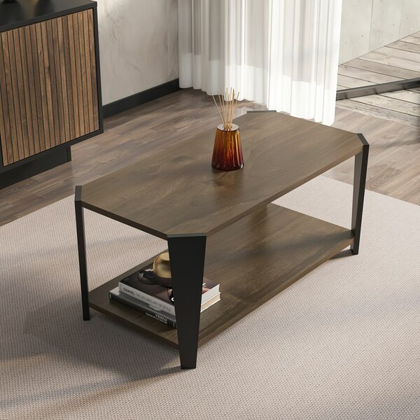 Hanah Home Dohányzóasztal Walnut Black Monaco - Dió, Fekete