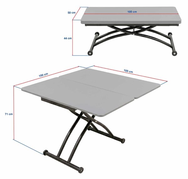 Hanah Home Mini Juppo Ext dohányzóasztal, fehér márvány, króm