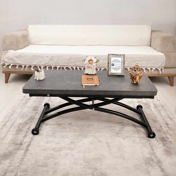 Hanah Home Dohányzóasztal Black Mini Juppo Ext - Black Eagle, Fekete