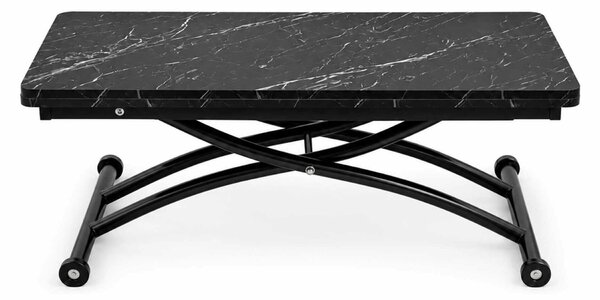 Hanah Home Coffee Table Black Marble Black Mini Juppo Ext - Black Marble, Black