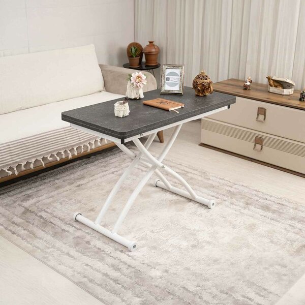 Hanah Home Dohányzóasztal BlackWhite Mini Juppo Ext - Fekete Sas, Fehér