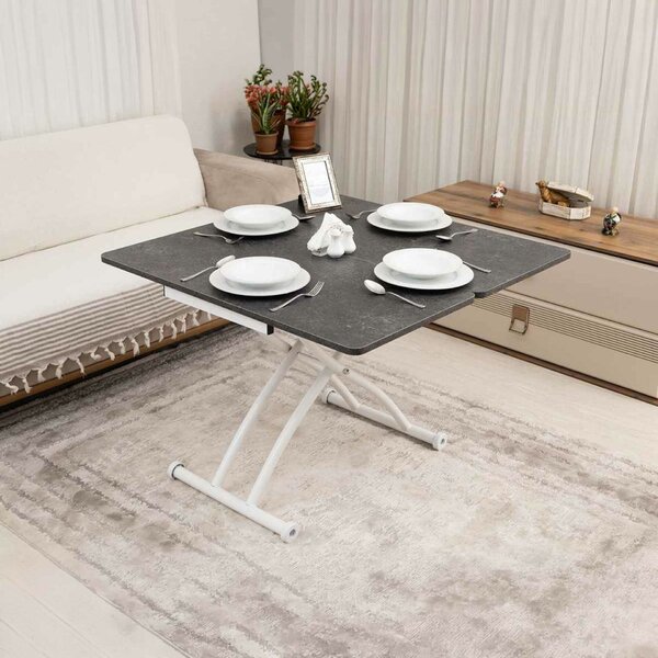 Hanah Home Dohányzóasztal BlackWhite Mini Juppo Ext - Fekete Sas, Fehér