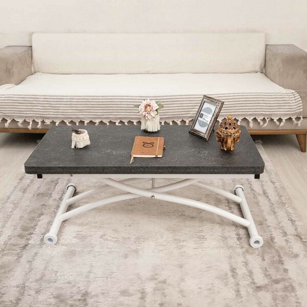 Hanah Home Dohányzóasztal BlackWhite Mini Juppo Ext - Fekete Sas, Fehér