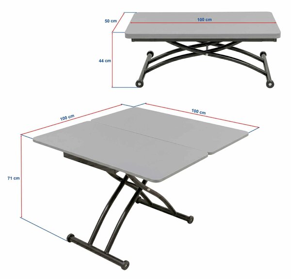Hanah Home Mini Juppo Ext dohányzóasztal - fehér, fekete