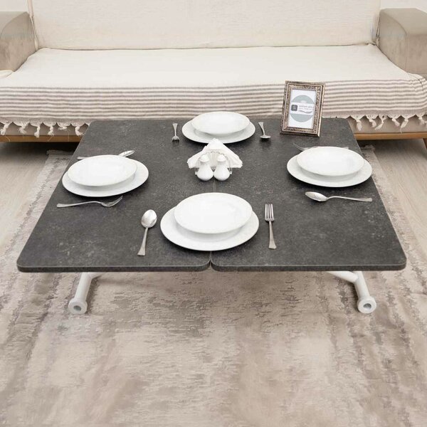Hanah Home Dohányzóasztal BlackWhite Mini Juppo Ext - Fekete Sas, Fehér