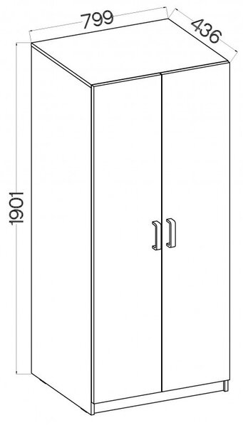 MABAKA polcos szekrény - szélesség 80 cm, szürke