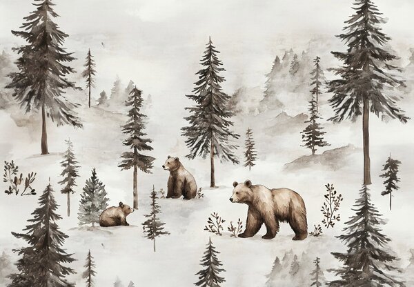 Fotótapéta - Erdő medvékkel (147x102 cm)