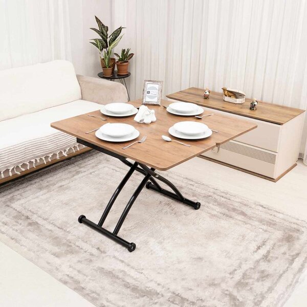 Hanah Home Mini Juppo Ext dohányzóasztal - dió, fekete