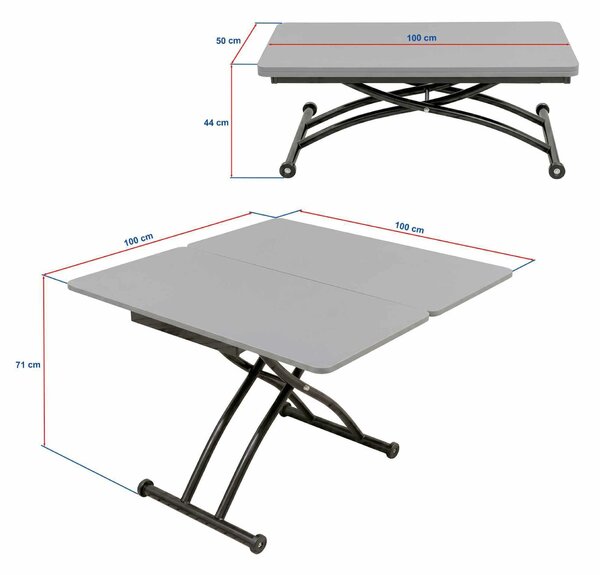 Hanah Home Mini Juppo Ext Dohányzóasztal Fenyő, Fekete