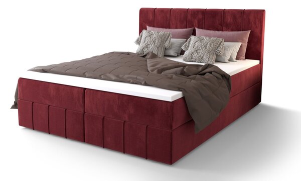 MADLEN boxspring ágy - 160x200, piros