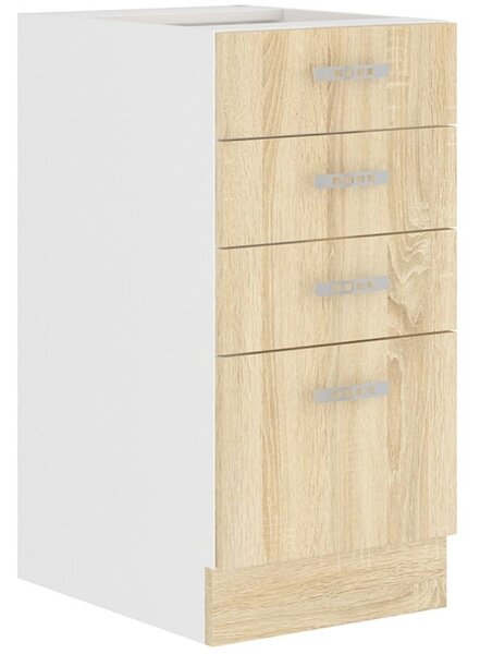 Fiókos konyhaszekrény SABRYA - szélesség 40 cm, sonoma tölgy / fehér