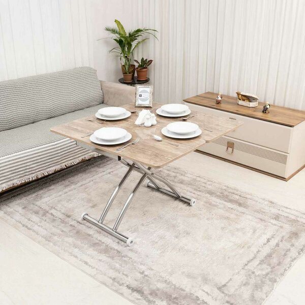 Hanah Home Mini Juppo Ext dohányzóasztal - antik króm
