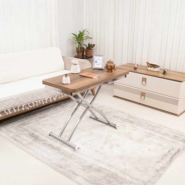 Hanah Home Mini Juppo Ext dohányzóasztal, sötét dió, króm