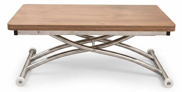 Hanah Home Coffee Table Walnut Chrome Mini Juppo Ext - Walnut, Chrome
