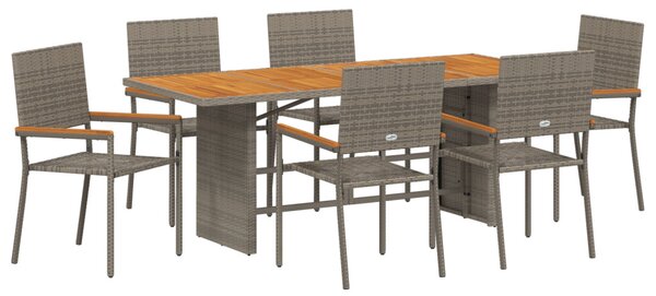 Kert étkező szett 7 pcs Szürke polirattan