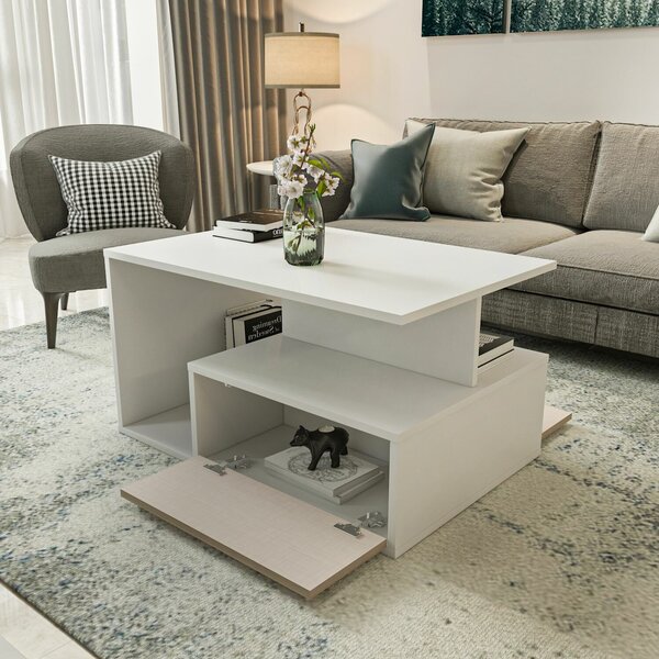Hanah Home Coffee Table Beige White Mana - Beige, White
