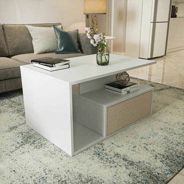 Hanah Home Coffee Table Beige White Mana - Beige, White