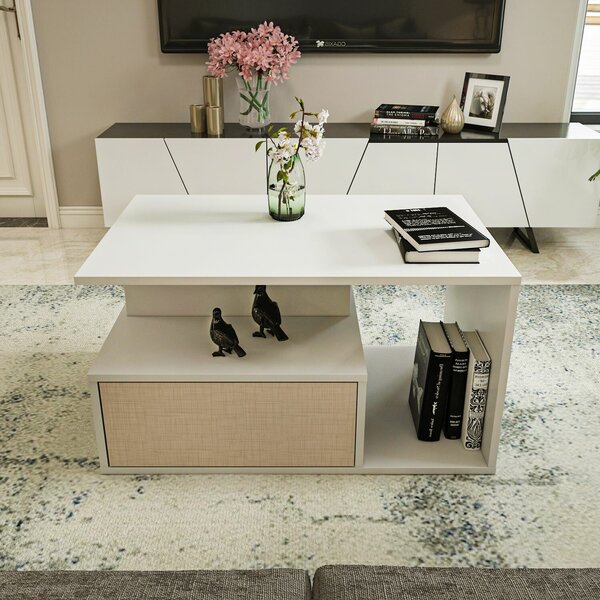 Hanah Home Coffee Table Beige White Mana - Beige, White