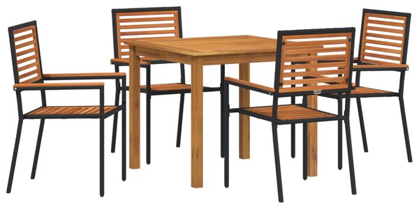Kert étkező szett 5 pcs Fekete Tömör Akácfa