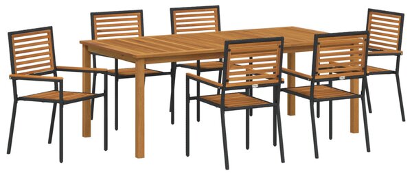 Kert étkező szett 7 pcs Fekete Tömör Akácfa