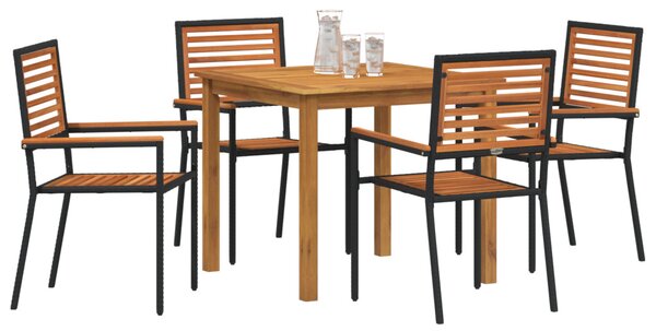 Kert étkező szett 5 pcs Fekete Tömör Akácfa