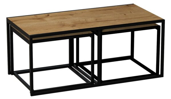 Hanah Home dohányzóasztal tölgy fekete Gigante
