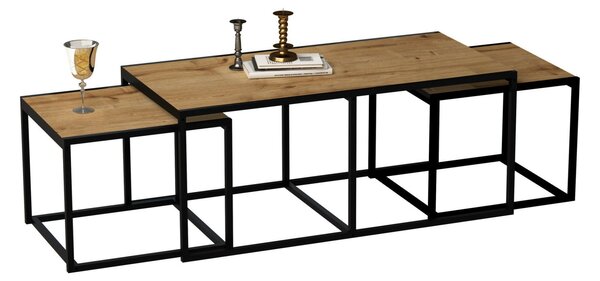 Hanah Home dohányzóasztal tölgy fekete Gigante