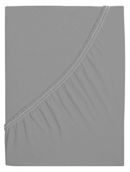 Jersey gyerek lepedő kiságyba szürke 70 x 140 cm