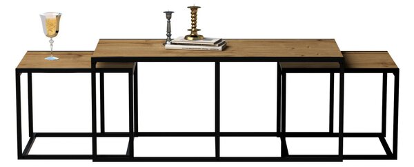 Hanah Home dohányzóasztal tölgy fekete Gigante