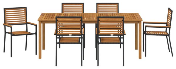 Kert étkező szett 7 pcs Fekete Tömör Akácfa