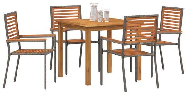 Kert étkező szett 5 pcs Szürke Tömör Akácfa