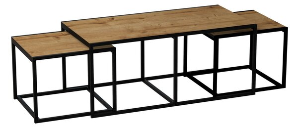 Hanah Home dohányzóasztal tölgy fekete Gigante