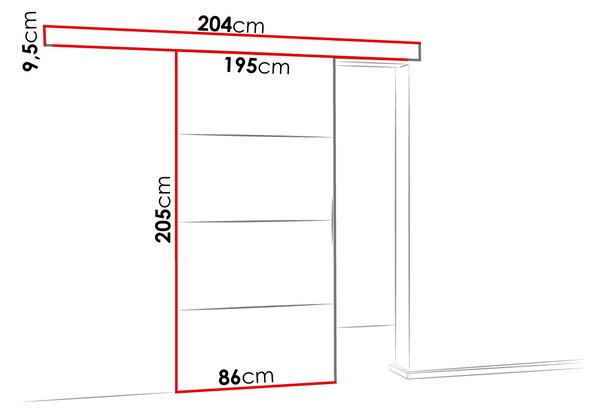 VIGRA 2 tolóajtó - 80 cm, sonoma tölgyfa