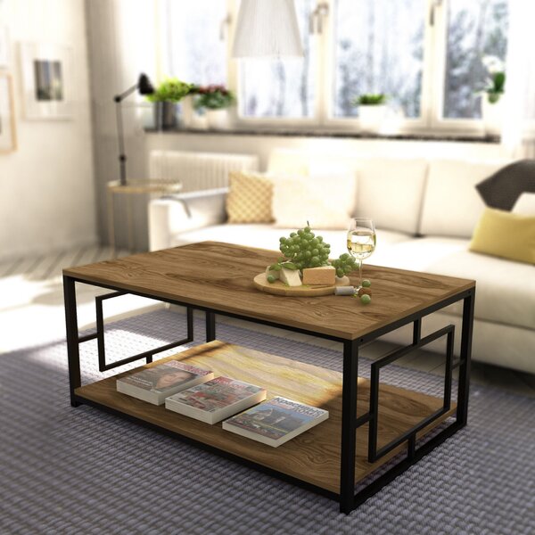 Hanah Home dohányzóasztal diófa fekete Kelvin - fekete