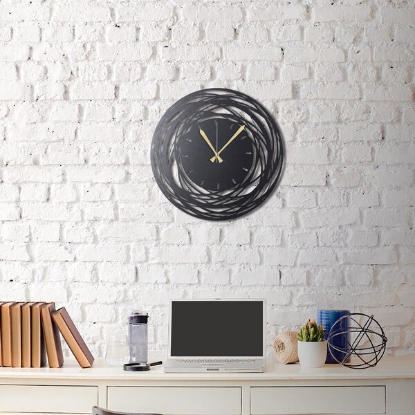 Wallity Dekoratív Fém Falióra Fekete WATCH-042