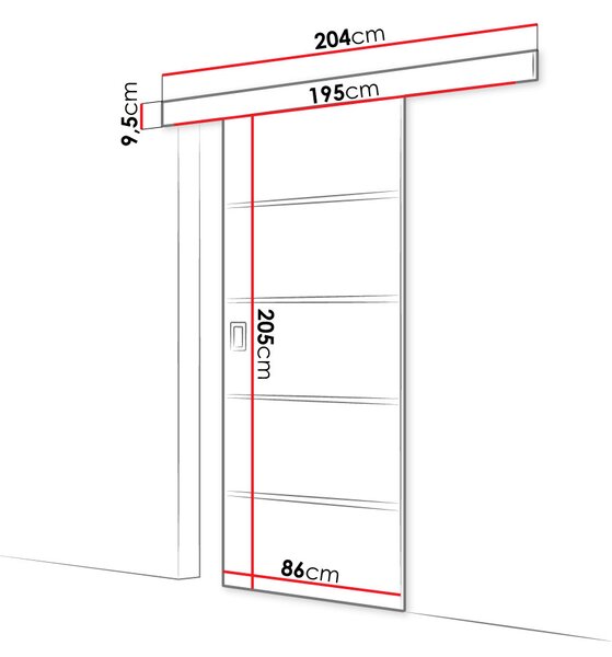 SANITA 2 tolóajtó - 80 cm, fehér