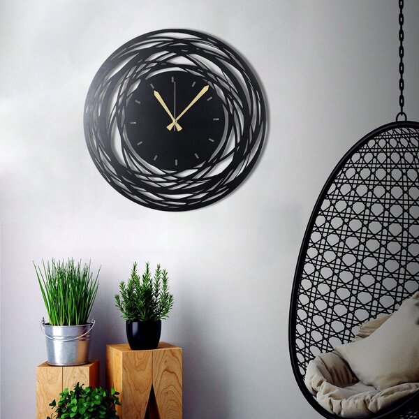 Wallity Dekoratív Fém Falióra Fekete WATCH-042