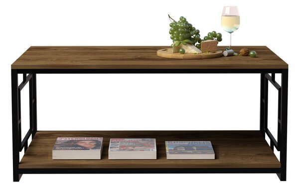 Hanah Home dohányzóasztal diófa fekete Kelvin - fekete
