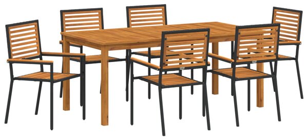 Kert étkező szett 7 pcs Fekete Tömör Akácfa