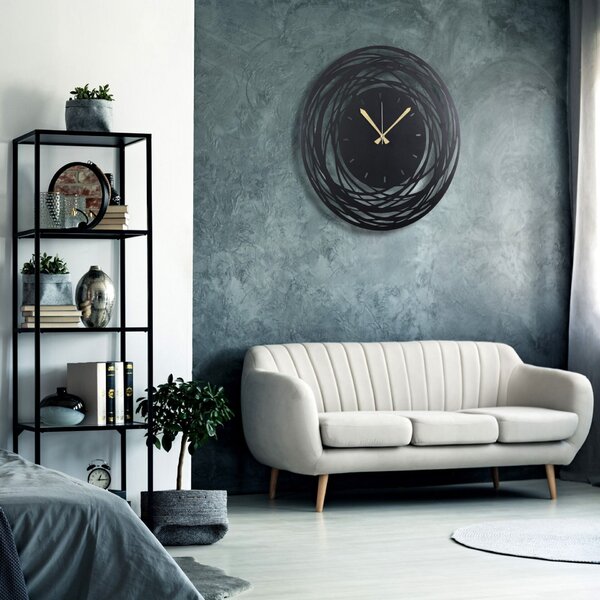 Wallity Dekoratív Fém Falióra Fekete WATCH-042