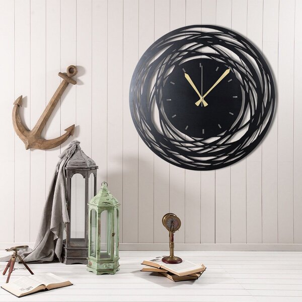 Wallity Dekoratív Fém Falióra Fekete WATCH-042